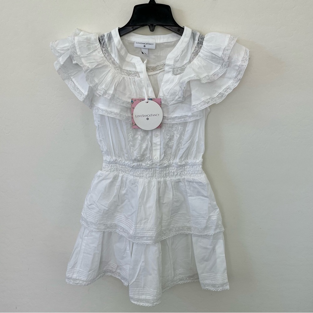 LOVESHACKFANCY TARGET CLASSIC DOUBLE RUFFLE DRESS - Picture 6 of 10